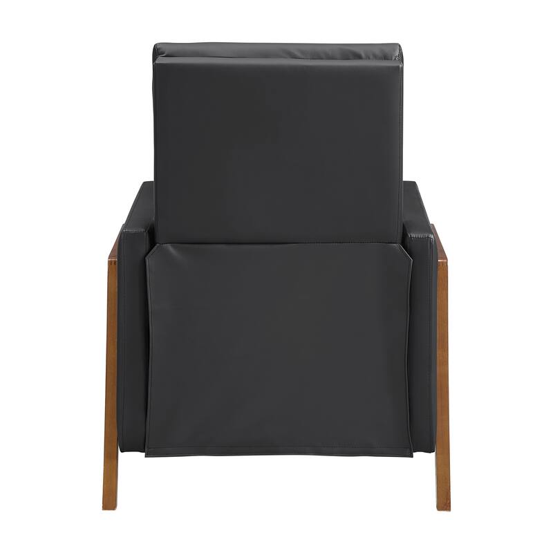 Enzo 29" Faux Leather Push Back Recliner with Exposed Wood Frame