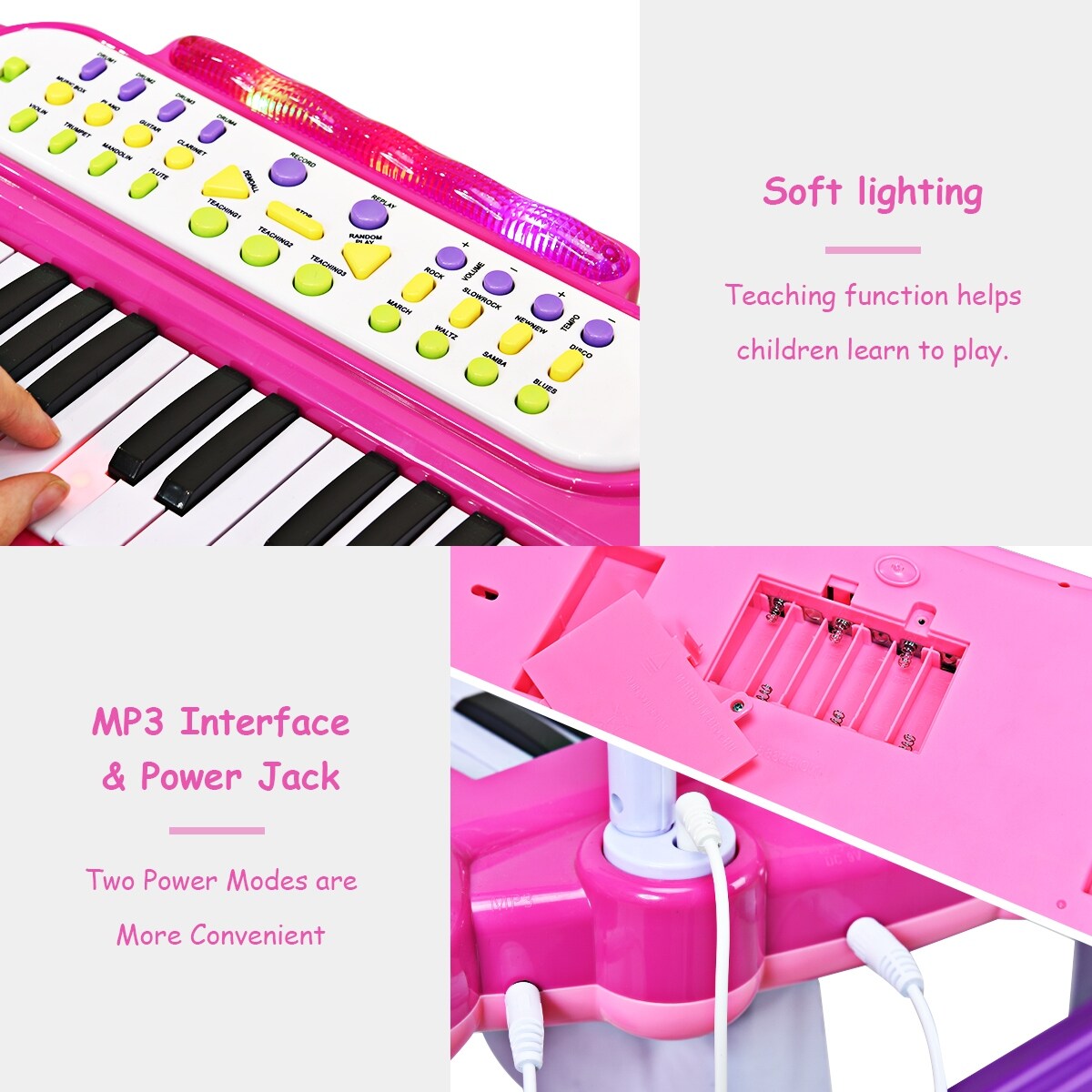 pink childrens piano