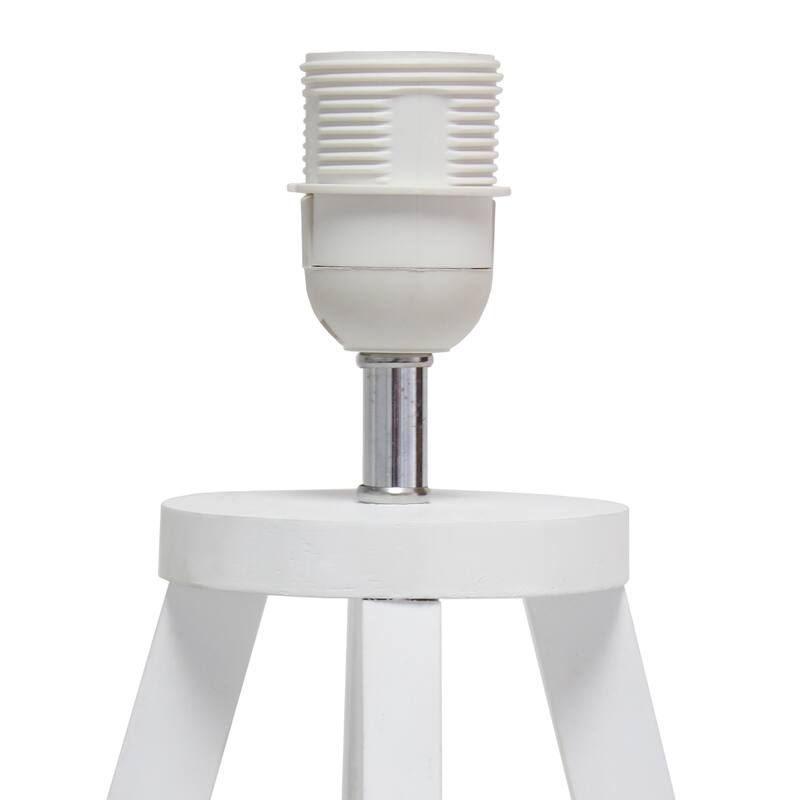 Wood Tripod Table Lamp with Drum Shade for Bedroom Decor - 9.75 x 9.75 x 19 in. (L x W x H)
