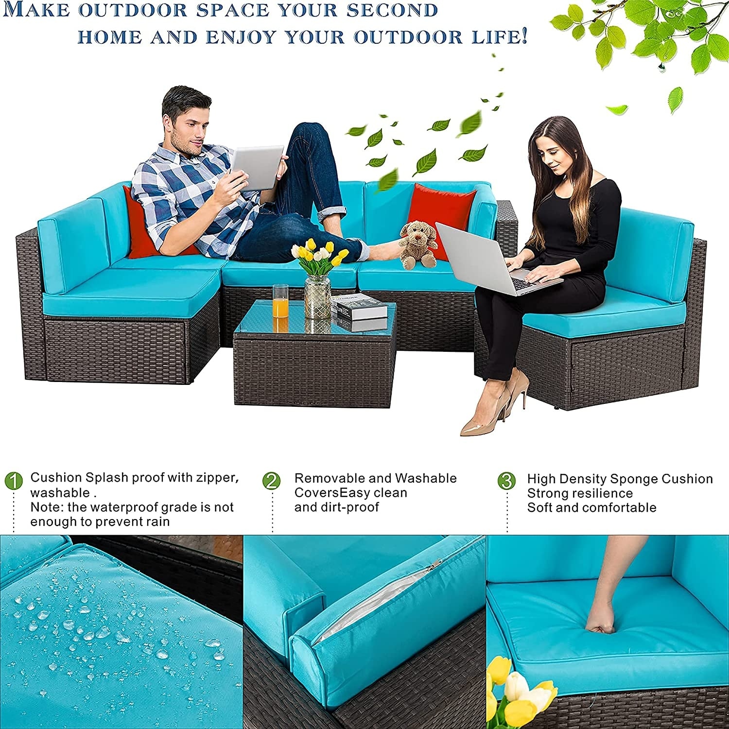 Futzca 6 Piece Small Patio Furniture Sets