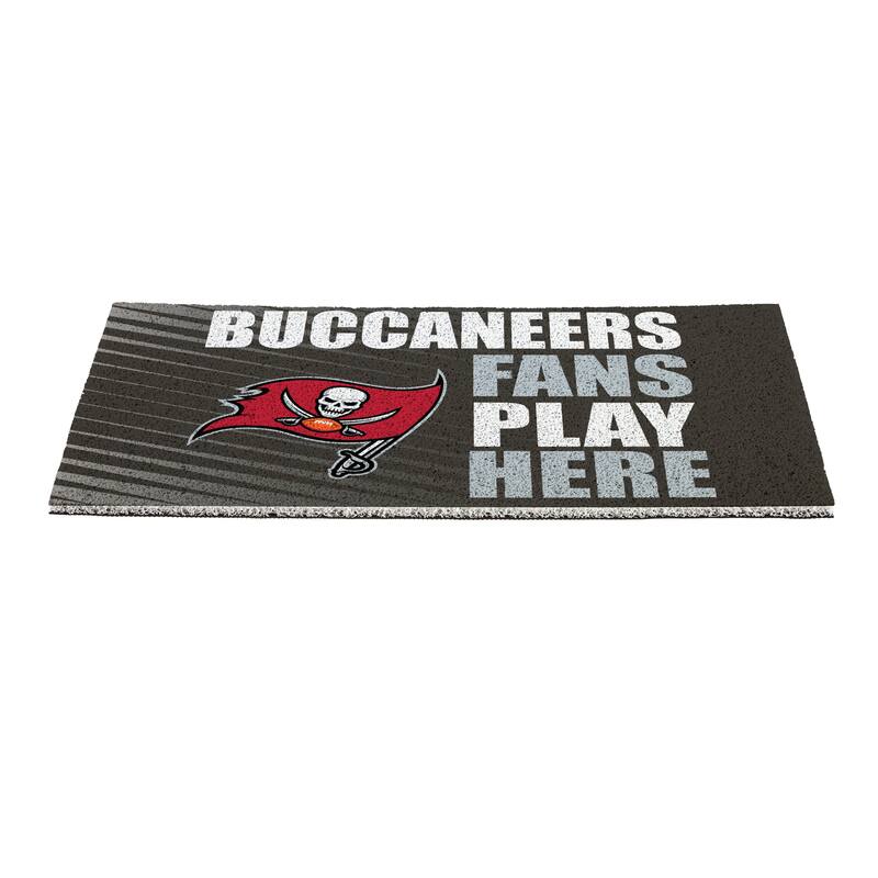 28 in. x 16 in. Tampa Bay Buccaneers "Fans Play Here" PVC Door Mat