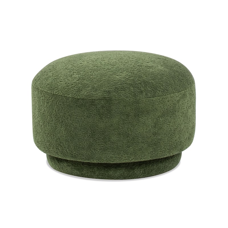 Fuji 15" Faux Sherpa Mushroom Footstool Ottoman