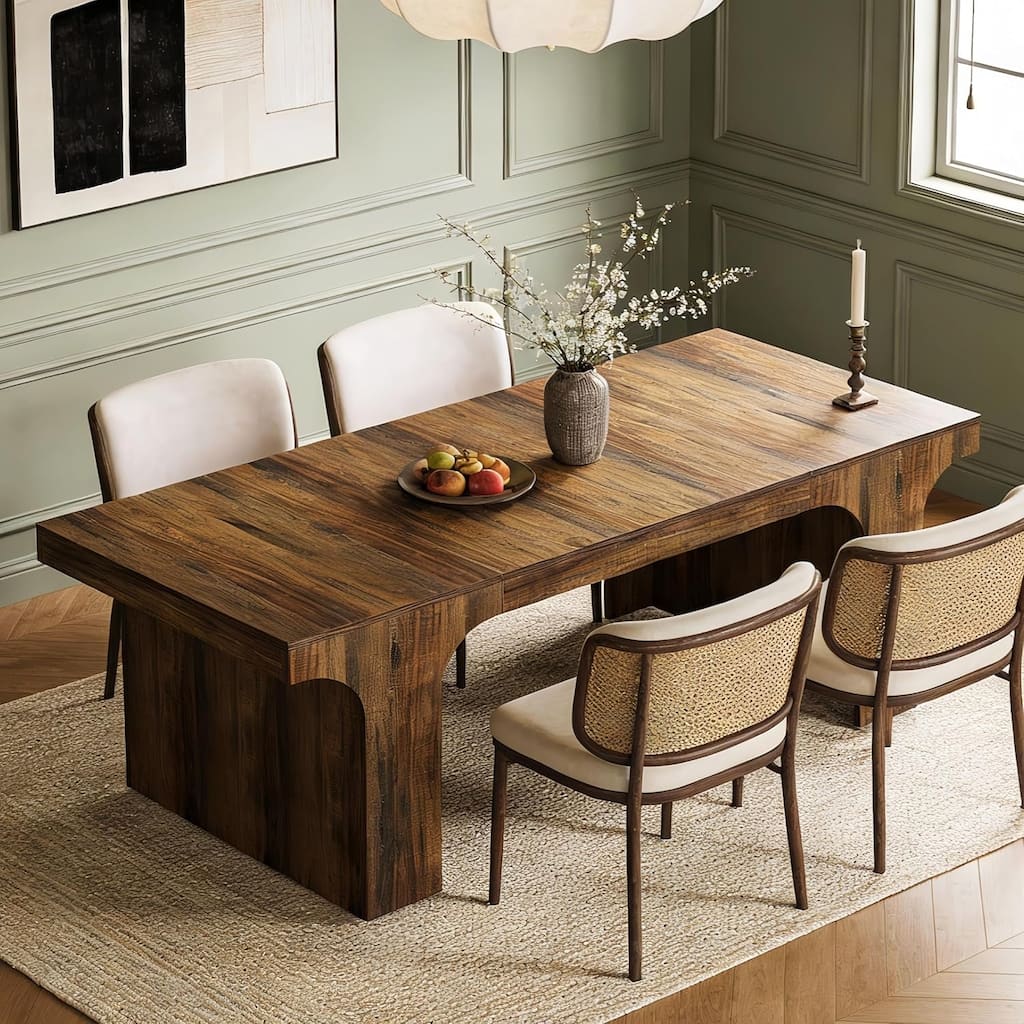 71" Large Wood Dining Table, Rectangular Kitchen Table, Dinner Accent Gathering Table