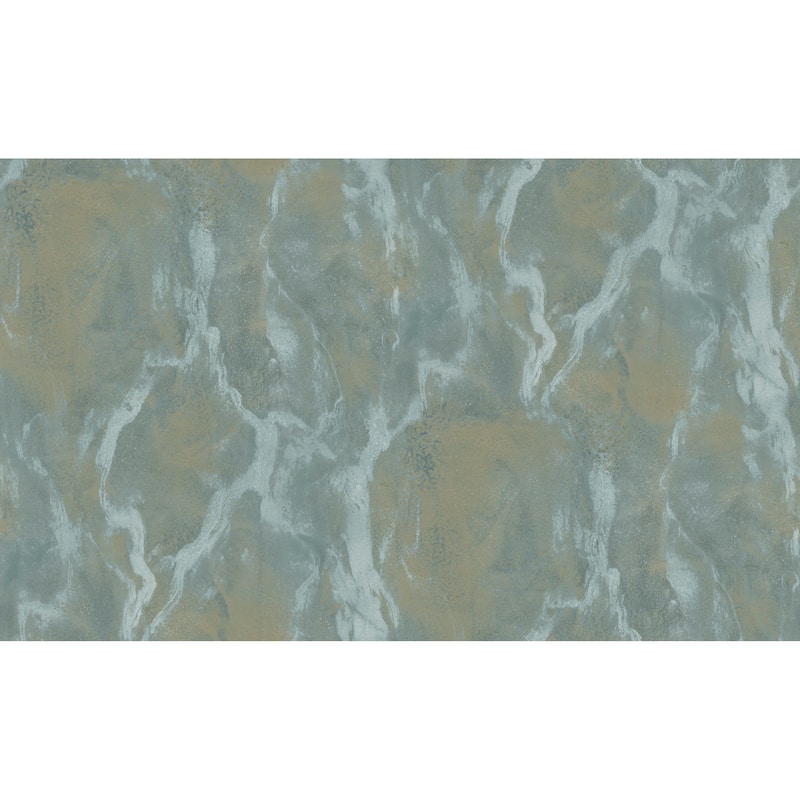 Galerie Wallcoverings Italian Design Collection Italian Marble Effect Vinyl on Non-woven Matte Wallpaper Roll Double Width - 33-feet long  x 42-inches wide - Brown/Gold