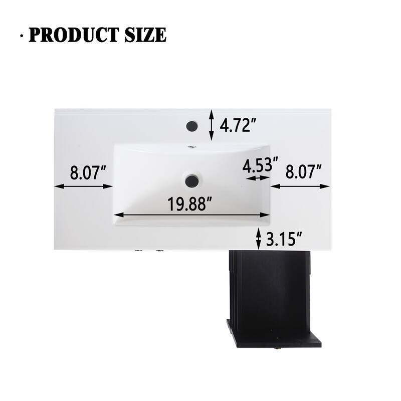 36" Bathroom Vanity Ceramic Sink