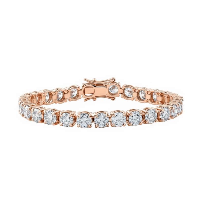 Bliss Diamond 16 1/2 Ct Lab Grown Diamond Tennis Bracelet Rose Gold 7"