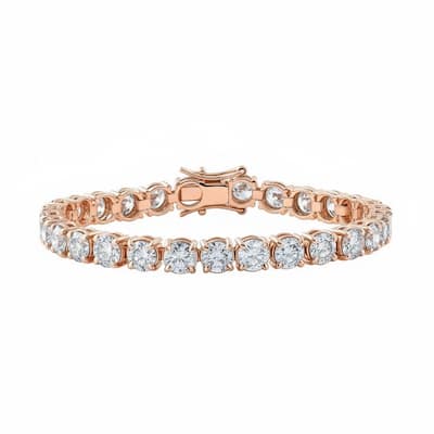 Bliss Diamond 16 1/2 Ct Lab Grown Diamond Tennis Bracelet Rose Gold 7"