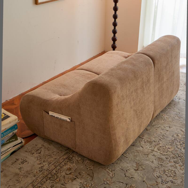 Memory Foam 2-Seater Couch, Deep Seat Modern Sofa