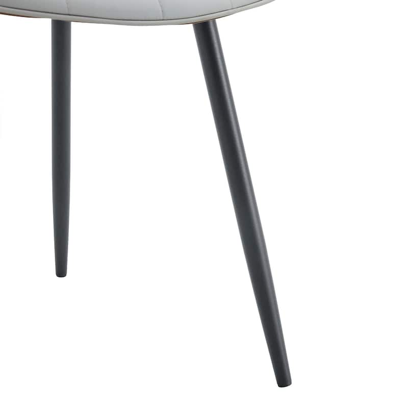 Roomfitters PU Dining Chairs with Extended Cushions and Metal Legs, Ergonomic Design Set of 4 for Modern Homes