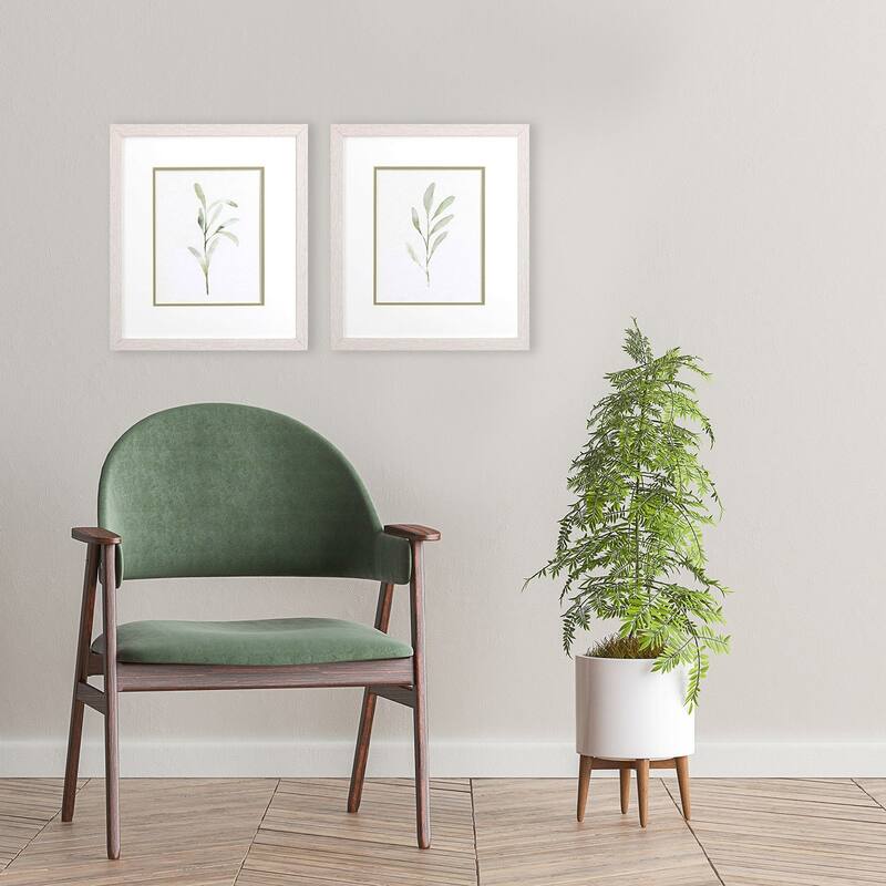 Olive Leaves S/2 Framed Art Under glass