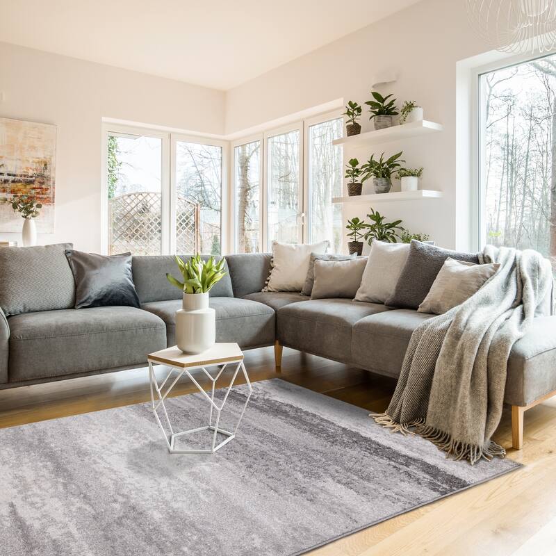 Flynn Collection - Grey Distressed Rug