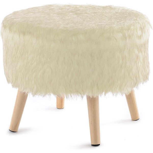 White fur footstool online