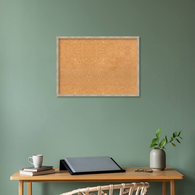 Imprint Wood Framed Natural Corkboard Bulletin Board