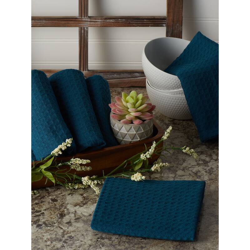 DII Black Recycled Cotton Waffle Dishtowel (Set of 6)