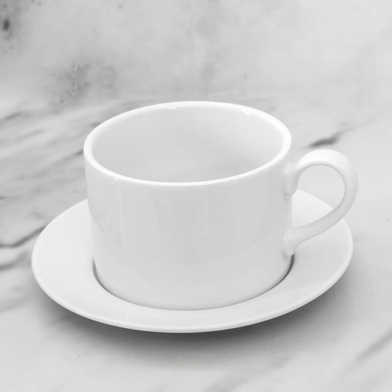 6 Piece 3.75 Inch Fine Ceramic Cups and Saucers Set