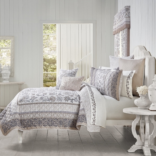 Royal Court Chelsea Grey Quilt Set Overstock 34278996