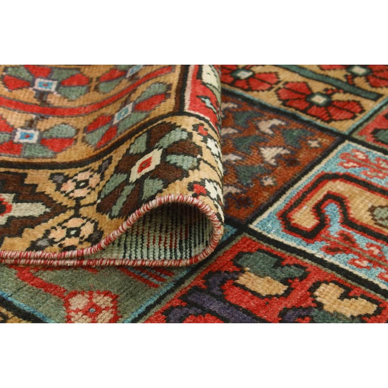 Fine Vintage Distressed Alula Red/Blue Runner - 3'2" x 9'8"