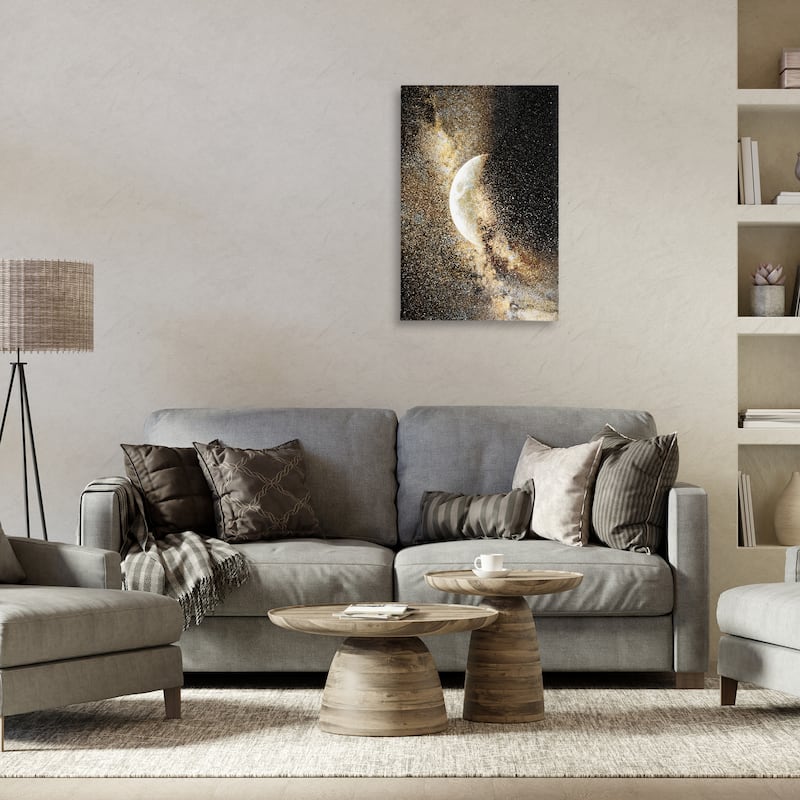 Stupell Starry Nebula Crescent Moon Canvas Wall Art Design By Gemma Bardot