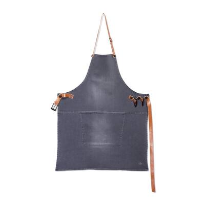 BBQ Style Apron Denim Washed Grey
