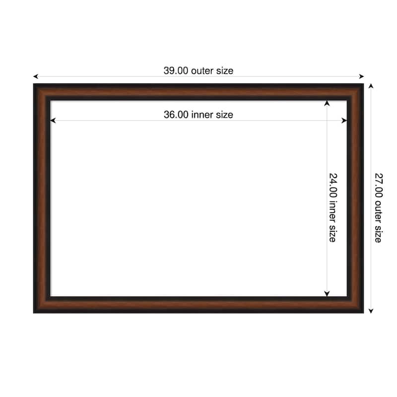 Amanti Art Yale Walnut Framed Dry Erase Magnetic Board - 39 x 27 in