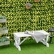 preview thumbnail 10 of 15, Outsunny 2-Person Wood Outdoor Garden Bench with a Unique Wheel Designed Legs - 38.5" W x 19.75" D x 15.5" H White