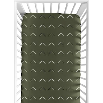 Sweet Jojo Designs Dark Green Boho Arrow Boy Girl Fitted Crib Sheet Hunter Sage Bohemian Gender Neutral Farmhouse Shabby Chic