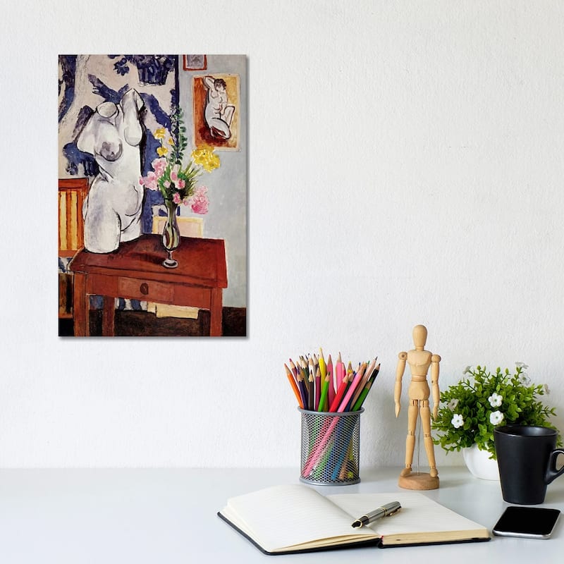 iCanvas "Plaster Torso and Bouquet of Flowers" by Henri Matisse Canvas Print - 12x8x0.75