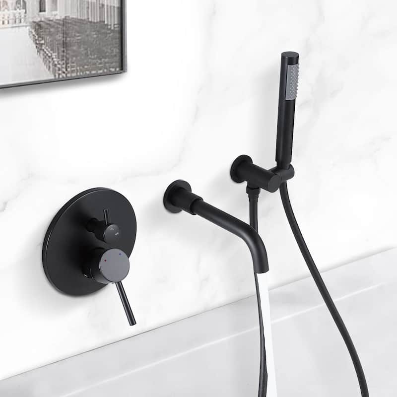 JUSHUA Lead Free Bathtub Faucet with Handshower Tub filler Faucet - 7.28*59