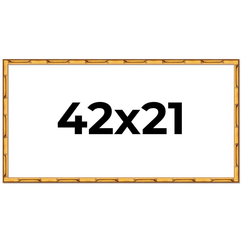 42x21 Frame Gold Bamboo Picture Frame Modern Photo Frame Includes UV Acrylic Shatter Guard Front Acid Free Foam Backing Board