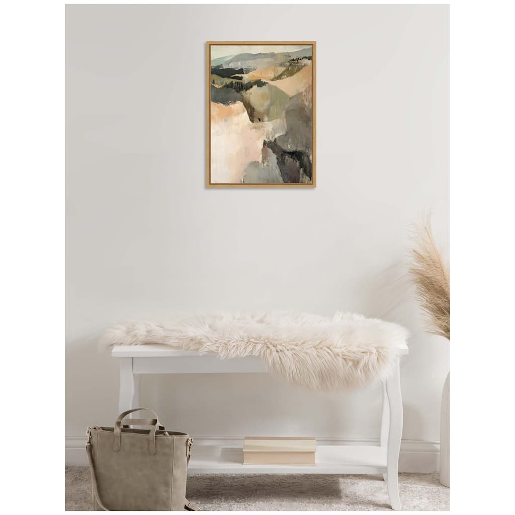 Kate and Laurel Sylvie Tonal Mountains III Framed Canvas by Amy Lighthall