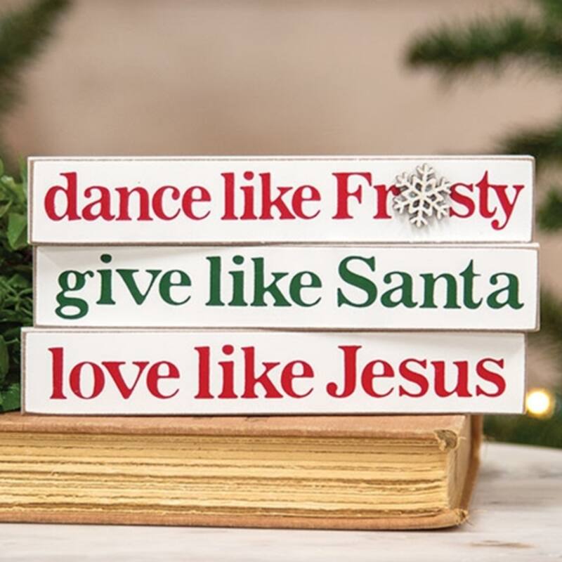 Dance Like Frosty Mini Stick Decorations 3 Asstd. - 6" x 5" x 1"