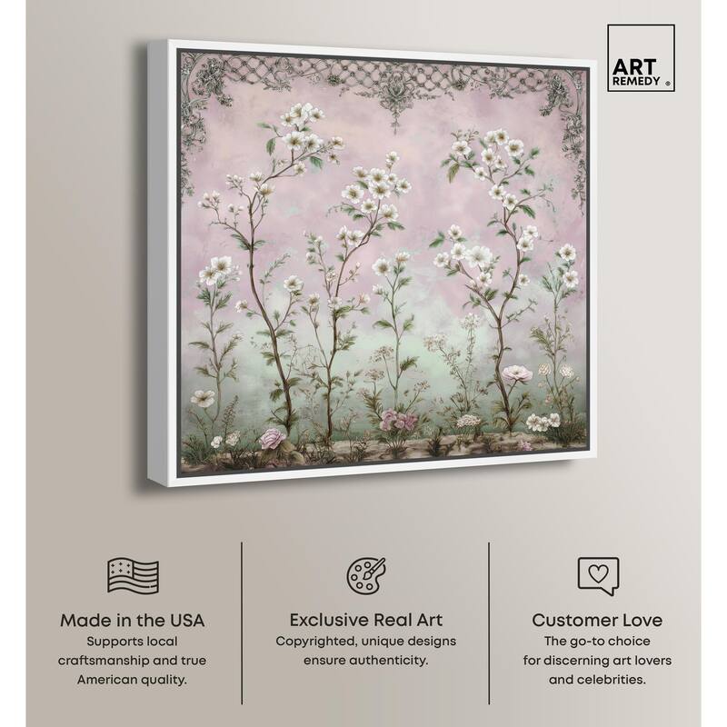 Floral Frieze in Fade Canvas by Art Remedy