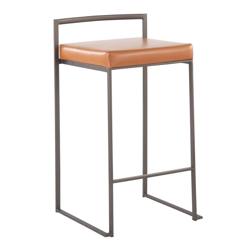 Carbon Loft Forrest Industrial Antique Stackable Counter Stool (Set of 2)