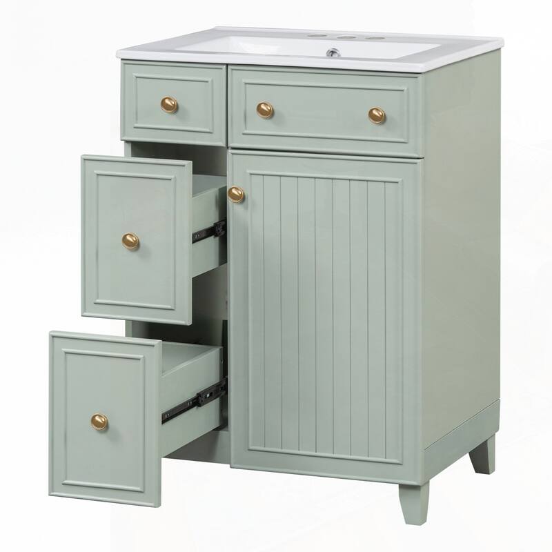 24-Inch Bathroom Vanity Cabinet with Ceramic Sink