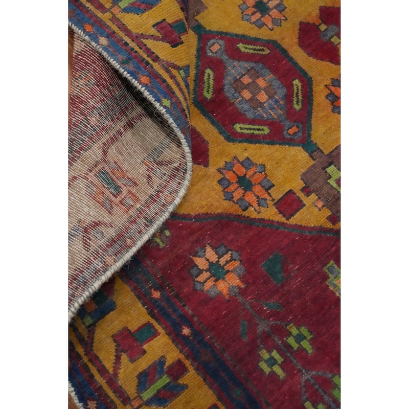 Hand Knotted Oriental 100% Wool Carpet Traditional Tribal Red Tabriz Runner Rug - 11' 6'' X 3' 8''