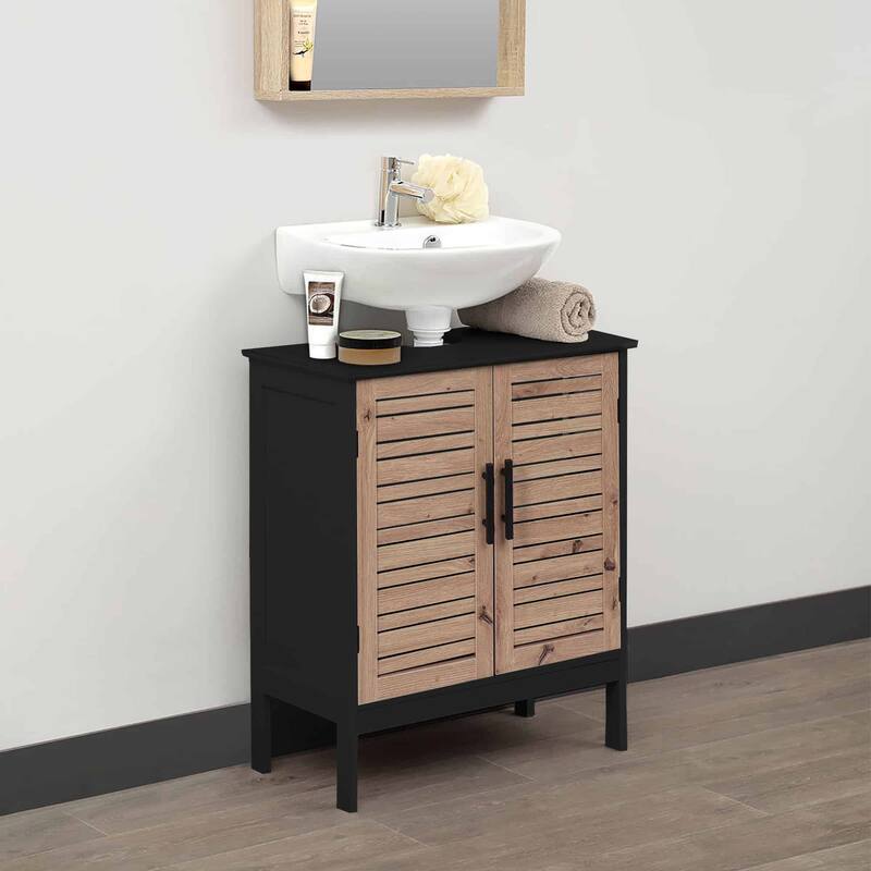 Under Sink Cabinet with U-Shaped Cut-Out, Double Vented Doors - 24"L x 11.8"D x 27.9"H