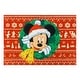 preview thumbnail 1 of 2, Licensed Disney Mickey Mouse Christmas Wreath Red/ Green Non-Slip Area Rug, 4x6 - 4'6"x6'6"