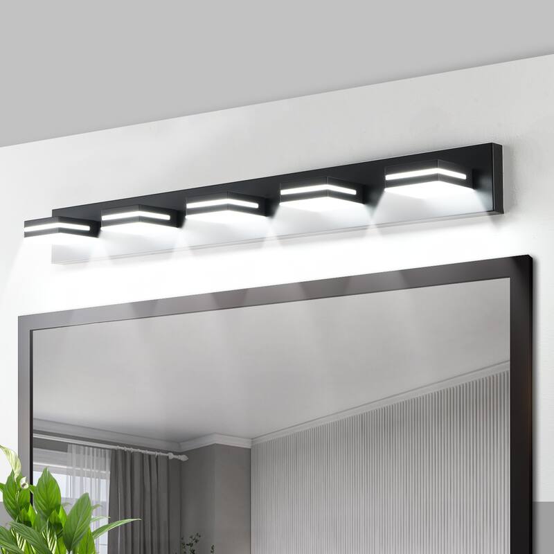 Modern LED Vanity Light, 5-Lights Wall Sconce for Bathroom and Mirror, Sleek Minimalist Design, Energy-Efficient