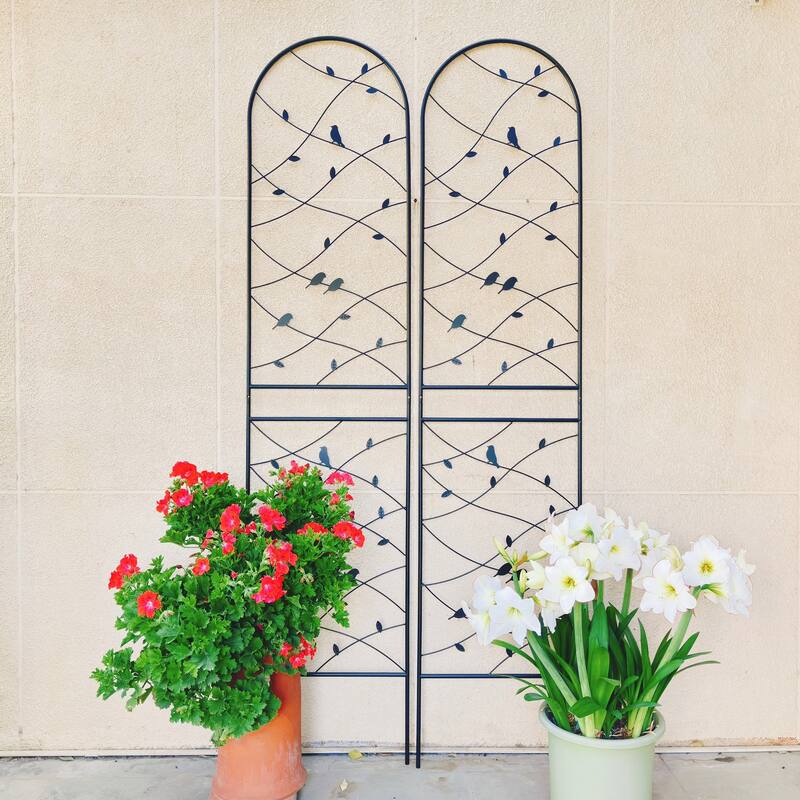 4 Pack Metal Garden Trellis 86.7in x 19.7in Rustproof Trellis