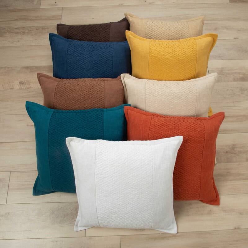 Rizzy Home Designed Blocked Textured Throw Pillow