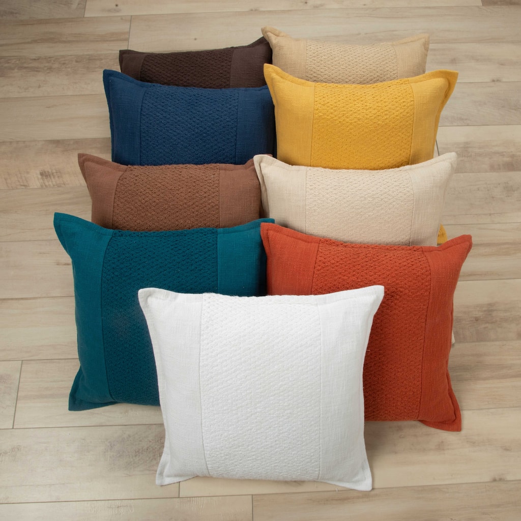 Rizzy Home Designed Blocked Textured Throw Pillow
