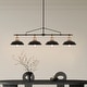 preview thumbnail 14 of 21, 4/5-Light Industrial Linear Bowl-shaped Chandelier Lighting over Kitchen Table 4-Light