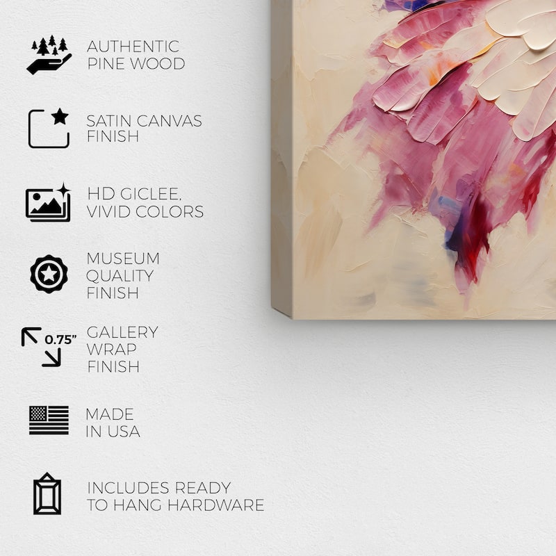 Wynwood Studio Canvas Animals Adventurous Butterlfy Pink and Rustic Wall Art Canvas Print