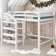 preview thumbnail 19 of 32, Transitional Style Multifunctional Wood Loft Bed Frame with Storage Wardrobe and Staircase,Full