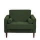 preview thumbnail 62 of 68, 2 Set Modern Wide Armchair Corduroy Accent Chairs