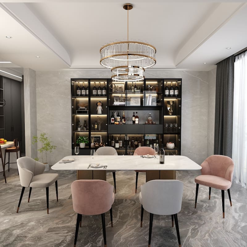 Sleek Modular Curio Wine Cabinet Storage Solution with Glass Doors