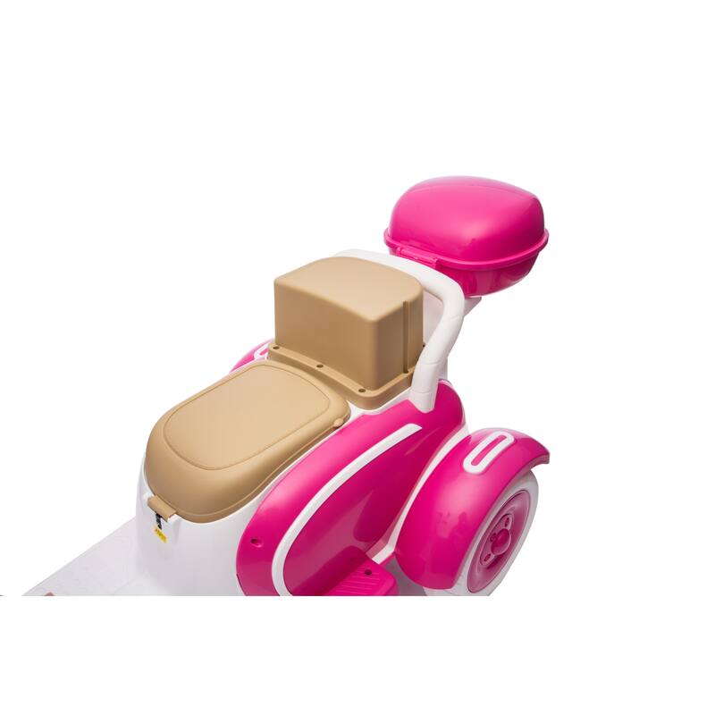 12V Kids Electric Motorcycle, 3 Wheels Ride On Scooter with USB,Bluetooth,Lights,Storage Box, 2 Seats Dual Motor Motorbike