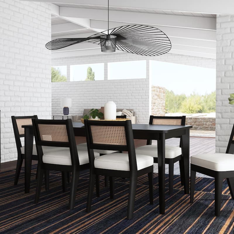 Brentwood Black Wood Rectangle Dining Set by Homestyles - 66" x 30" x 36"