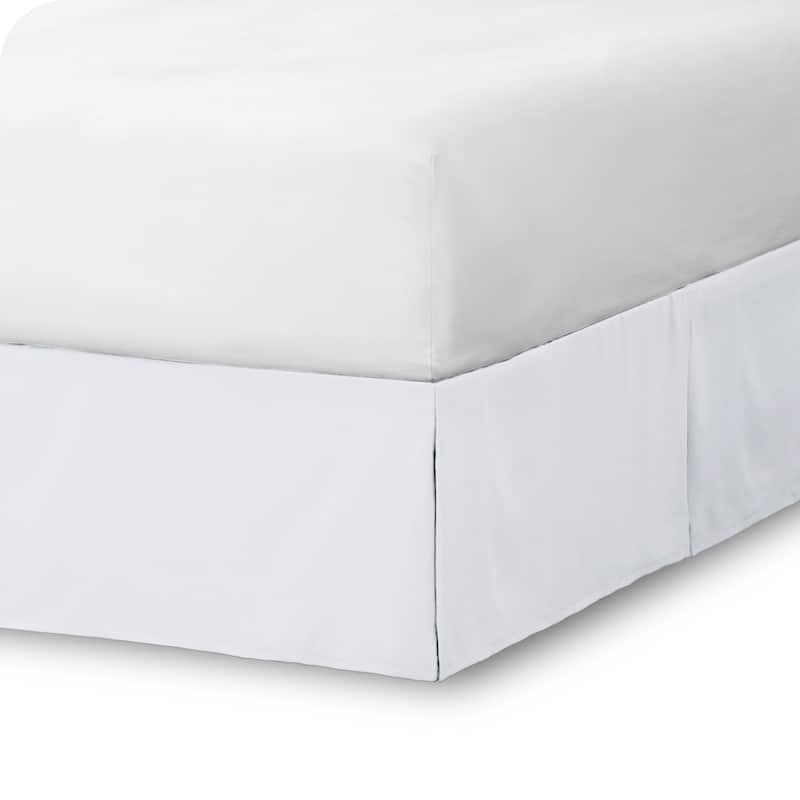 Bare Home Pleated Bed Skirt - 15-Inch Tailored Drop Easy Fit - California King - Cool White