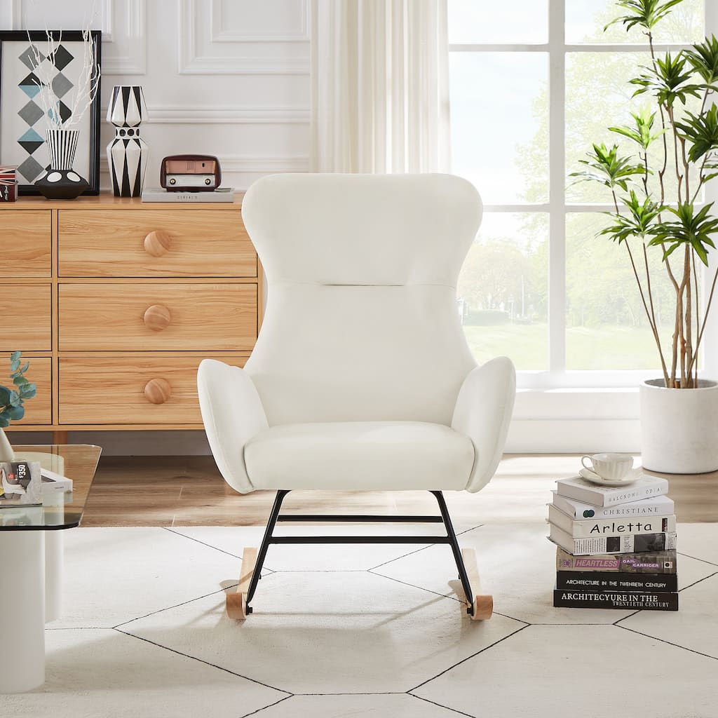 Teddy Fabric Rocking Chair for Living Room